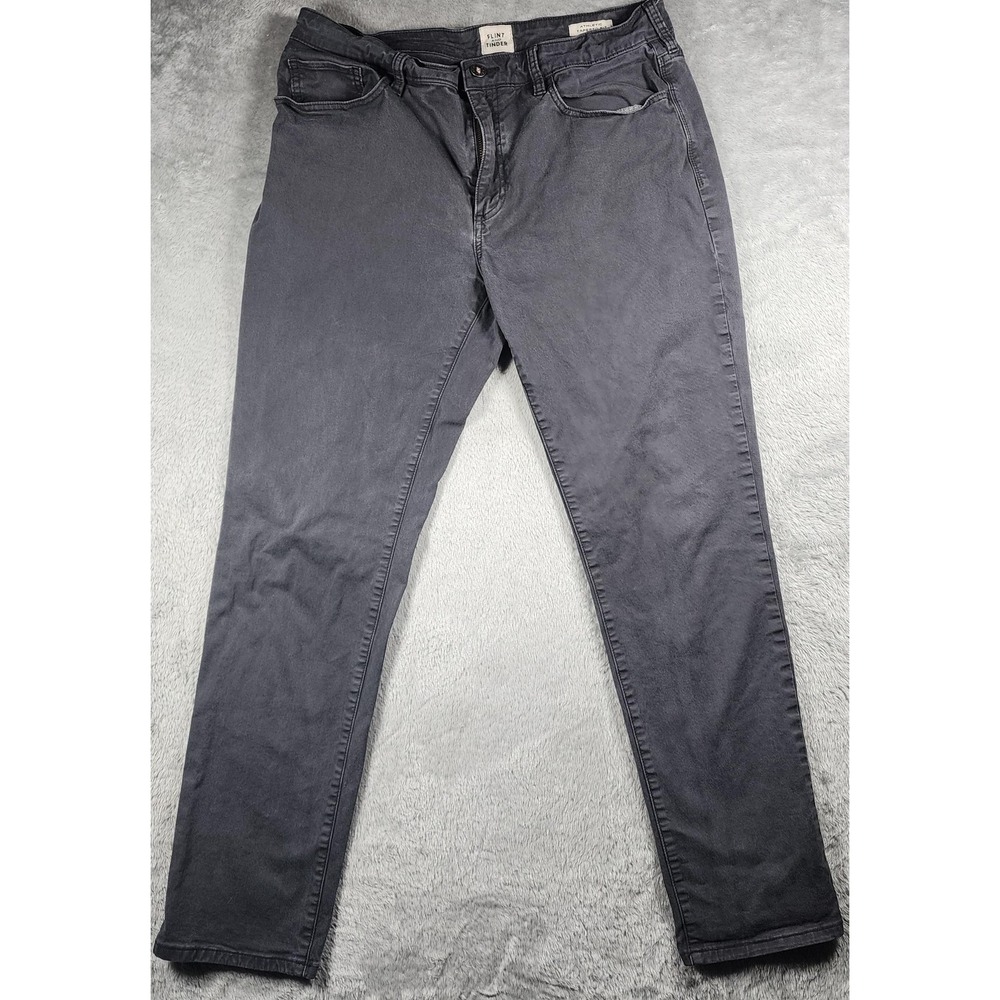 Flint And Tinder Jeans Mens 33x32 (Fits 31x30) Gray Athletic Tapered Charcoal